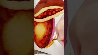 Dorayaki watercolor painting tutorial paintingtutorial watercolor watercolorpainting dorayaki [upl. by Odnalro450]