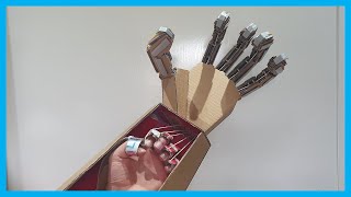 How to Make a Mechanical Arm at Home out of Cardboard DIY [upl. by Elakram]