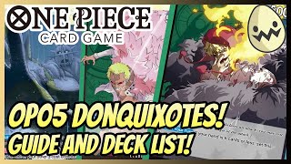 One Piece Card Game OP05 Donquixote Rosinante  and Doflamingo  Guide and Deck Lists [upl. by Enedan651]