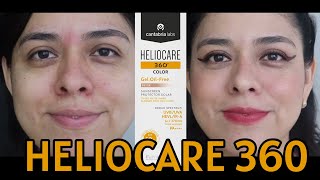 Así es Heliocare 360 Gel Oil Free Tono Beige  Reseña Bloqueador Solar [upl. by Annaujat]