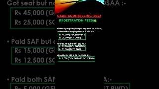 🚨CSAB Counselling 2024 Fees✅  CSAB Registration Fees 2024  CSAB Counselling 2024 Registration📝 [upl. by Renado]