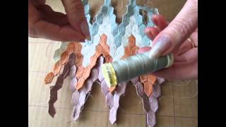 Long Miniature Hexagon Patchwork Part 1 of 2 [upl. by Tnerual342]