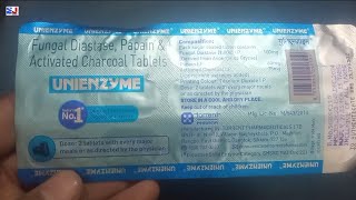 Unienzyme Tablet  Fungal Diastase Papain amp Activated Charcoal Tablets  Unienzyme Tablet Uses Dose [upl. by Eadrahs33]