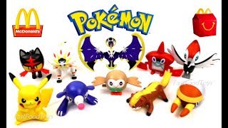 2017 FULL WORLD SET McDONALDS POKEMON SUN MOON HAPPY MEAL TOYS 10 KID COLLECTION UNBOXING EUROPE US [upl. by Ranzini707]