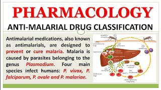 ANTIMALARIAL DRUGS CLASSIFICATION  PHARMACOLOGY  GPAT  NIPER  DI  PHARMACIST [upl. by Dena]