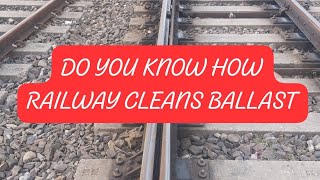 do you know how Railway cleans Ballastballast cleaning machineTRAINJOURNEYSAFEJOURNY VIRAL [upl. by Eecram]