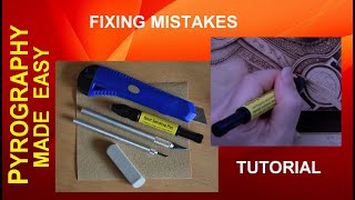 Wood Burning  Fixing Mistakes amp Hiding Grain Lines  pyrography tutorial [upl. by Egroej429]