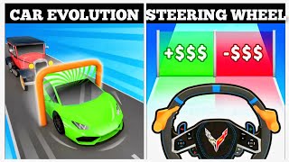 Car Evolution Run vs Steering Wheel Run  Android iOS Mobile Gameplay Walkthrough KLSKINBOX [upl. by Tasia]