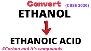 Convert Ethanol to ETHANOIC acid  Carbon and its Compounds class10th [upl. by Arutek113]