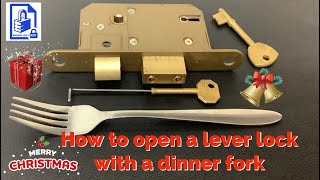 433 How to pick open a curtained lever mortice lock with a dinner fork  Merry Christmas everyone🎄 [upl. by Nnyltak]