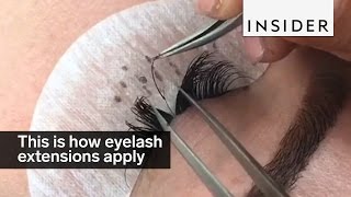 This is how eyelash extensions are applied [upl. by Aleece116]