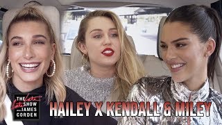 Nothing Breaks Like A Heart w Kendall Jenner Hailey Bieber amp Miley Cyrus  Carpool Karaoke [upl. by Starla]