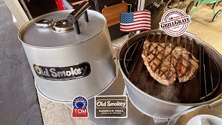 Old Smokey USA Made Charcoal Grill  Grill Grates  TBone Steak oldsmokey [upl. by Gav238]