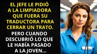 EL JEFE LE PIDIÓ A LA LIMPIADORA QUE FUERA SU TRADUCTORA PARA CERRAR UN TRATO PERO CUANDO [upl. by Nonnac523]