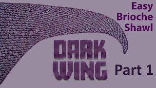 Brioche Knitting Dark Wing Shawl knitting patterns Part 1 [upl. by Ahsitauq]