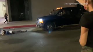 Truck slams into protester during Breonna Taylor demonstration in Hollywood  ABC7 [upl. by Lauraine677]