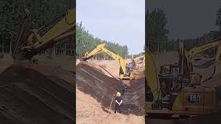 Drainage channel excavation process with the large excavator [upl. by Katey128]