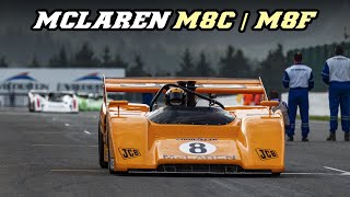 McLaren M8C amp M8F CanAm monsters  8000cc  740hp [upl. by Sivrahc]