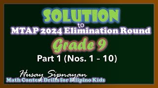 Solution to 2024 MTAP Elimination Round Grade 9  MTAP Review  Part 1 [upl. by Landy638]