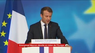 Macron veut que chaque étudiant sache parler quotau moins deux langues européennesquot [upl. by Macfarlane294]