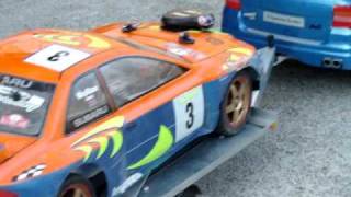 rc tamiya Porsche cayenne with Subaru on trailer [upl. by Sousa545]