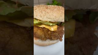 KFC zinger style burger  home made burger cooking fypyoutube [upl. by Ikeda]