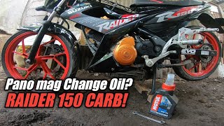 Pano mag change oil ng Raider 150 carb  Suzuki Raider 150 Carb  Jhunie MotoVlog [upl. by Dazhehs305]