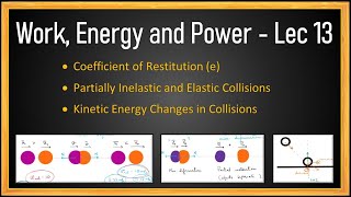 Work Energy Power  L13  Partially Inelastic and Elastic collision  Coefficient of Restitution [upl. by Ocin]