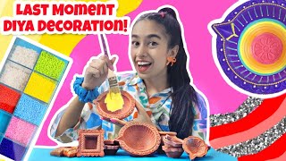 Last Moment Diya Decoration Ideas💕🤩✨️ DIYA DECOR diy  Riyas Amazing World [upl. by Anhaj392]