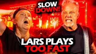 JAMES HETFIELD GETS ANGRY WHEN LARS ULRICH PLAYS TOO FAST LIVE 2024 METALLICA [upl. by Amikan]