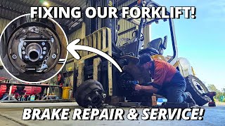 Fixing our Forklift  Brake Repair amp Service  Yale 35UX 35T Forklift [upl. by Ahsekahs]