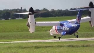 AW609 Tiltrotor flyover and landing  condensed [upl. by Airekal310]