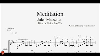 Jules Massenet  Meditation  Guitar Tutorial  TAB [upl. by Hattie]