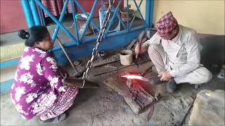 Making Kukri in Primitive Method  Exclusively only  KHHI nepal The Khukuri House [upl. by Aivekahs]