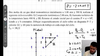 QUIFI I UAM  Ciclo termodinámico con proceso de presión lineal PabV [upl. by Trenton797]