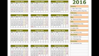 2016 calendar [upl. by Bander281]