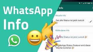 Alte WhatsApp Status ist jetzt wieder verfügbar [upl. by Oniger]