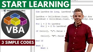 Learn VBA in 1 Minute 3 Beginner Codes [upl. by Peper]