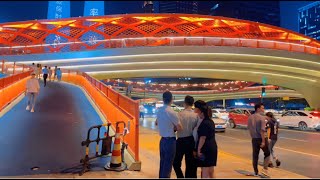 4KChina walk tour  Night Walk in Financial city Chengdu  Real china city [upl. by Nore]