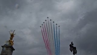 Military Flypast Over London Trooping The Colour 2014 [upl. by Maclay]