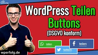 WordPress Social Media TeilenButtons einfügen DSGVO konform in 2024 Shariff Wrapper Tutorial [upl. by Mcripley]