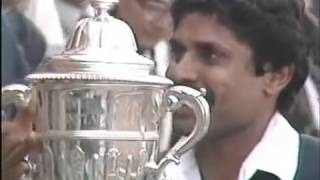 Kapil Dev lifting the 1983 World Cup Trophy [upl. by Rovelli]