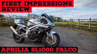 Aprilia SL1000 Falco First Impressions ReviewYear 2000 [upl. by Aynnat]