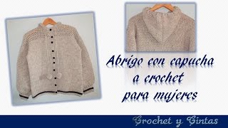 DIY ♥ Abrigo con capucha para mujeres tejido a crochet con punto puff  Parte 1 [upl. by Cahan]