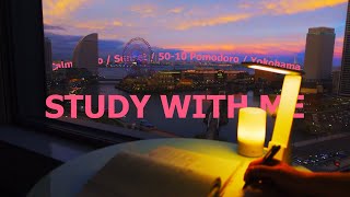 5hour STUDY WITH ME📚🎡  pomodoro 5010  ♪BGM  🎹Calm Piano  Japan sun set🌆  Focus music [upl. by Adella]