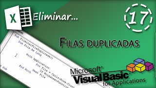 Eliminar filas duplicadas  VBA Excel 2013 17 [upl. by Dickson388]