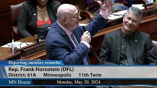 Rep Frank Hornstein departing member remarks 52024 [upl. by Nolyarb]