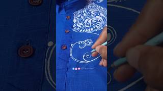 Hand Painted Panjabi 🤍 shorts ytshorts trending [upl. by Goldfarb175]