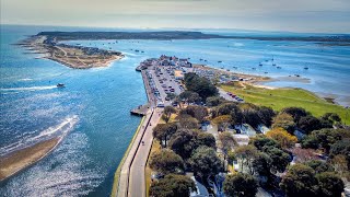 Mudeford Quay by Air  4K aerial video of Mudeford amp Hengistbury Christchurch Dorset by Swift Photo [upl. by Odlanyer]