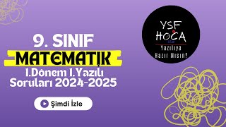 9Sınıf Matematik 1Dönem 1Yazılı Soruları 20242025 [upl. by Arracahs319]